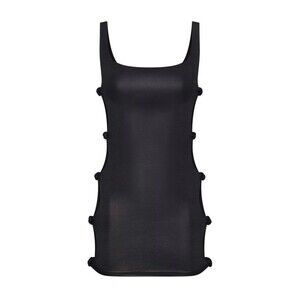 Skims liquid shine knotted swim onyx xs